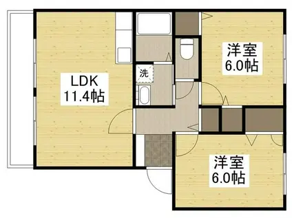 マリベール明神弐番館(2LDK/2階)の間取り写真