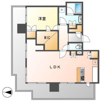 ザ ファインタワー久屋大通(1LDK/3階)の間取り写真