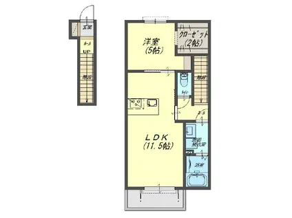 BELLE LEAD H(1LDK/2階)の間取り写真