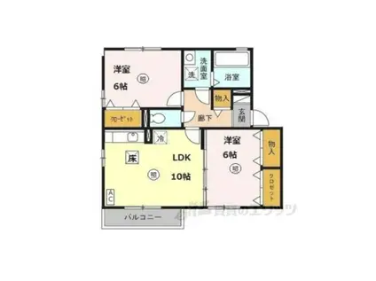 グランモア和田 C(2LDK/1階)の間取り写真