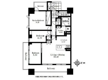 ル・シェモア浜松中央(3LDK/8階)の間取り写真
