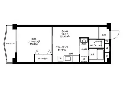 西片町アパートメント(1LDK/B1階)の間取り写真
