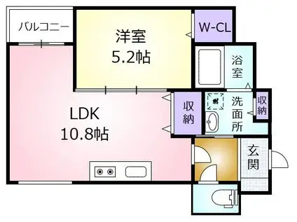 SEA22(1LDK/8階)の間取り写真
