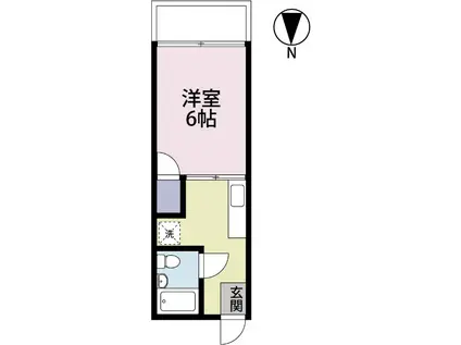 コーポかすがB(1K/2階)の間取り写真