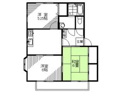 西田ツインハウス(3DK/1階)の間取り写真