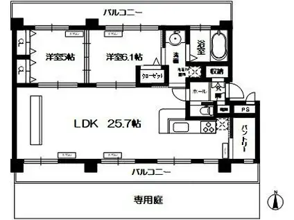 メゾンアーデン(2LDK/1階)の間取り写真
