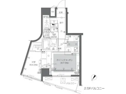 ZOOM渋谷神山町(1LDK/3階)の間取り写真