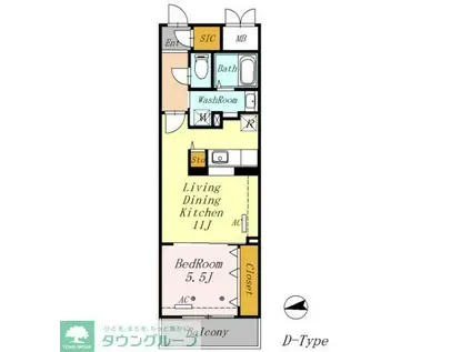 AZALETY上北沢(1LDK/1階)の間取り写真