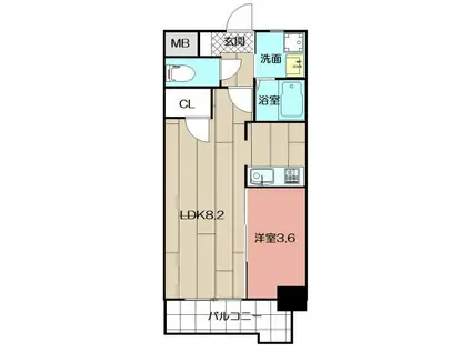 白銀マンション(1LDK/11階)の間取り写真