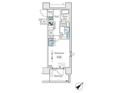 コージーコート島津山(1K/10階)の間取り写真