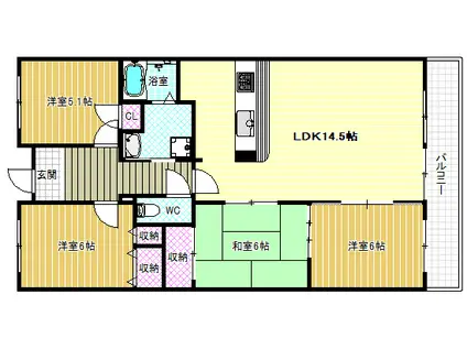 メゾンドールウイングヒルズ参番館(3LDK/15階)の間取り写真