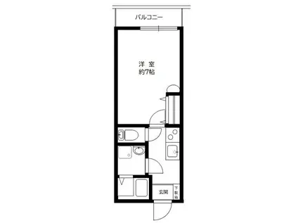 リーヴェルポート横浜西口CARNA(1K/1階)の間取り写真