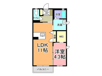 シャーメゾンANGE B(1LDK/1階)の間取り写真