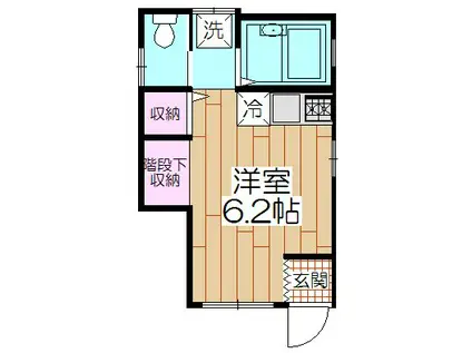 MEW西新井(ワンルーム/1階)の間取り写真