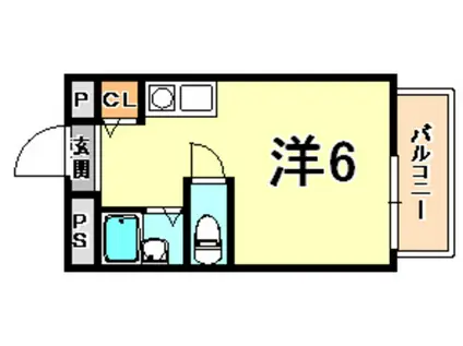 プラーフ岡本(ワンルーム/3階)の間取り写真