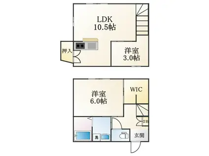 メゾン エス(2LDK/2階)の間取り写真