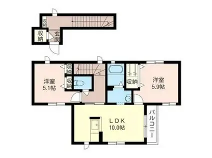 シャーメゾン湘南(2LDK/2階)の間取り写真