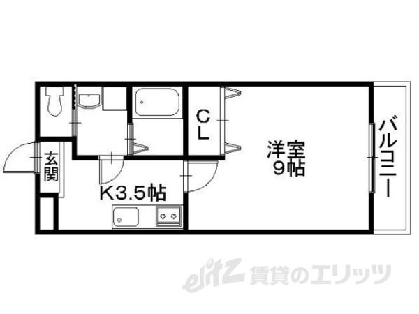 近江鉄道本線 高宮駅(滋賀) 徒歩5分 3階建 築18年(1K/2階)の間取り写真