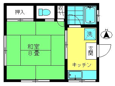 南風庵II(1K/2階)の間取り写真