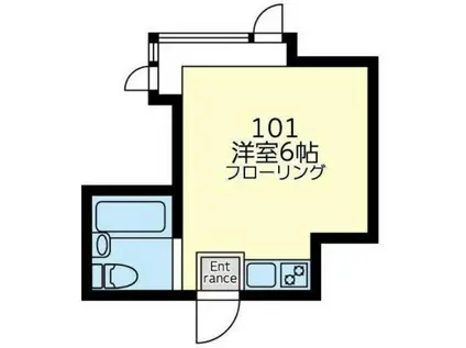 コーポラス三ツ沢(ワンルーム/1階)の間取り写真