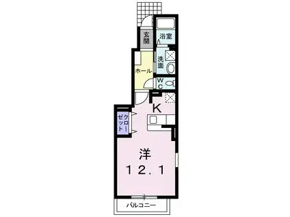 ラフレシールI(1K/1階)の間取り写真