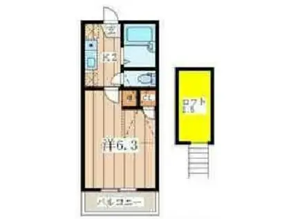 セントレジス新横浜(1K/2階)の間取り写真