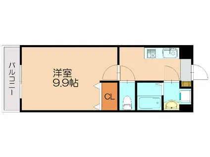 ステーションヒルズピュアロード(1K/4階)の間取り写真