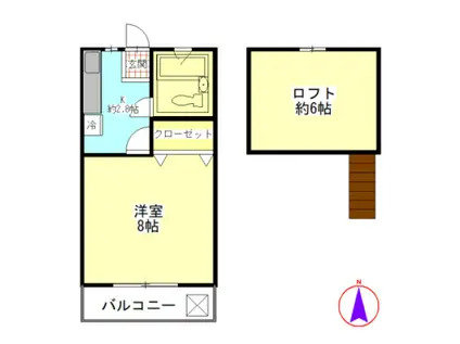 KGハイツVII(1K/1階)の間取り写真