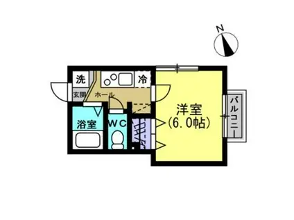 クオーレ米ケ袋(1K/2階)の間取り写真