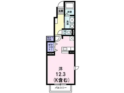 プリーマKI(1K/1階)の間取り写真