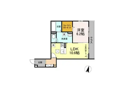 小田急江ノ島線 湘南台駅 徒歩10分 3階建 築3年(1LDK/1階)の間取り写真