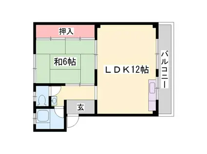 大森第2ビル(1LDK/3階)の間取り写真