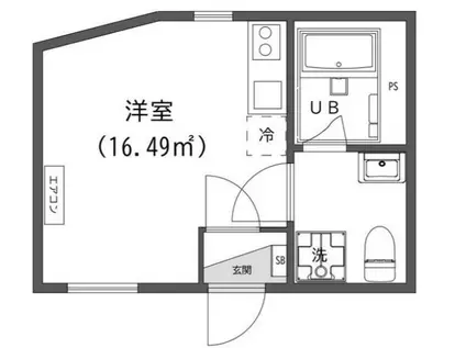 ディーベース王子神谷(ワンルーム/5階)の間取り写真