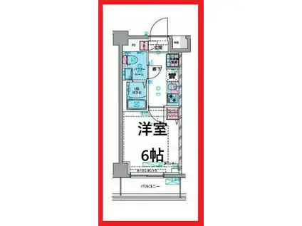 ジェノヴィアお花茶屋IIスカイガーデン(1K/3階)の間取り写真