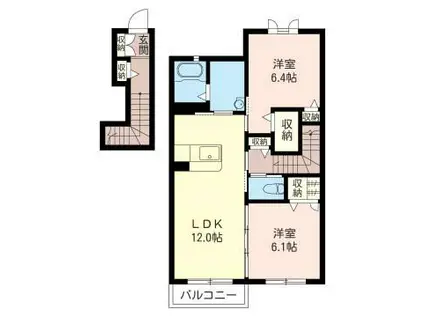 SHA MAISON シャーメゾン吉沢(2LDK/2階)の間取り写真