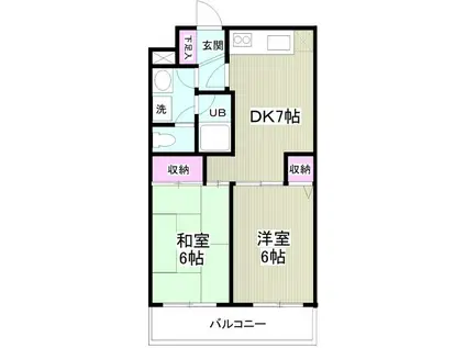 レジデンス イン ZAMA(2DK/3階)の間取り写真