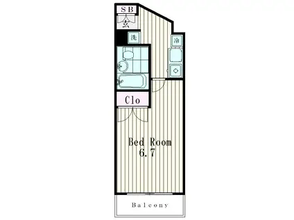 セントラルパレス(1K/2階)の間取り写真