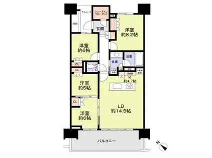 晴海フラッグサンビレッジ(4LDK/9階)の間取り写真