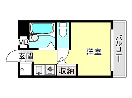 キャッスルマンション箱崎B号館(ワンルーム/3階)の間取り写真