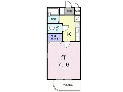 メゾン・ド・ボ-(1K/3階)の間取り写真