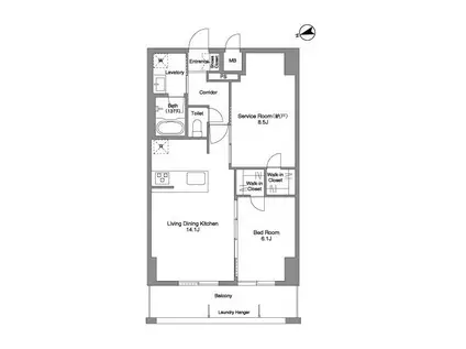 PRIMA STELLA プリマステラ(1SLDK/10階)の間取り写真