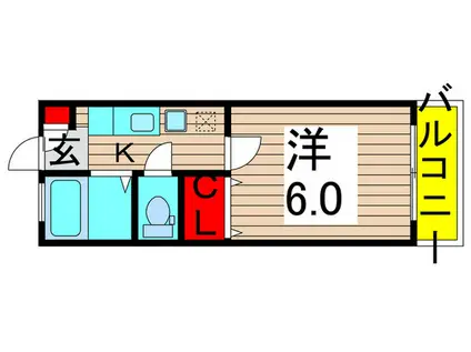 エクセレーヌハイム(1K/2階)の間取り写真