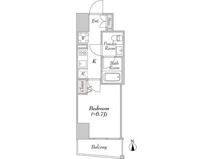 ルミーク文京湯島(1K/5階)の間取り写真