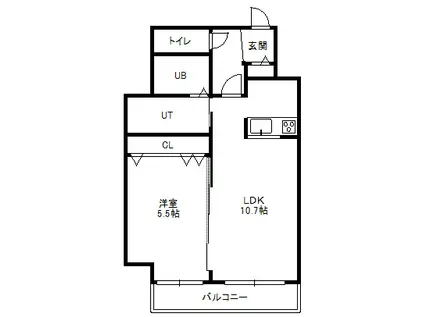 ローズガーデン南3条(1LDK/9階)の間取り写真