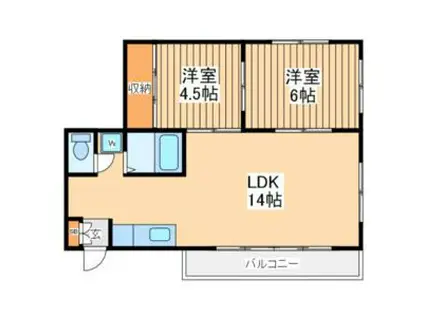 ピア・相模原(2LDK/2階)の間取り写真