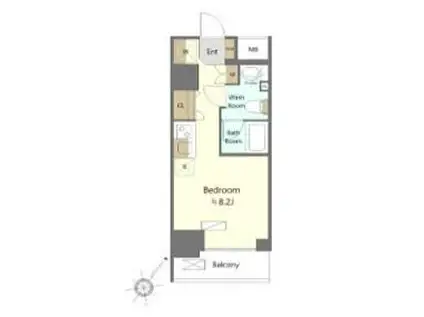 スパシエウインド横浜(ワンルーム/7階)の間取り写真