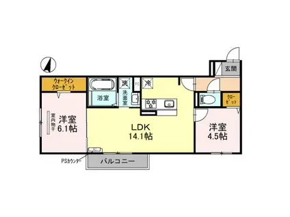 ファミール ノーヴェ(2LDK/3階)の間取り写真