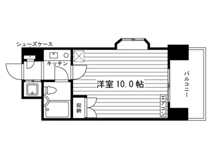 武本ビル(1K/4階)の間取り写真