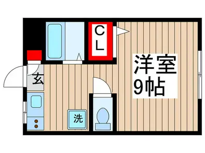 コスモス高砂(ワンルーム/2階)の間取り写真