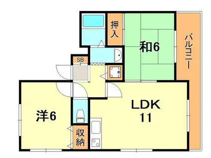 ゲイナーズヒルウエスト(2LDK/1階)の間取り写真